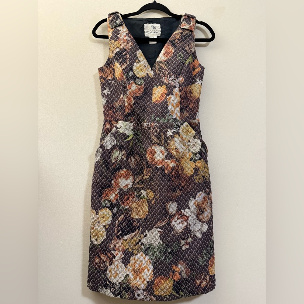 Tabitha Anthropologie Floral V-Neck Sheath Mini Dress Dress - 2